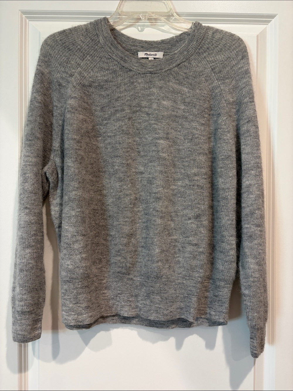 Madewell Women’s Heather Gray Alpaca Blend Crewneck Pullover Oversized Sweater,S